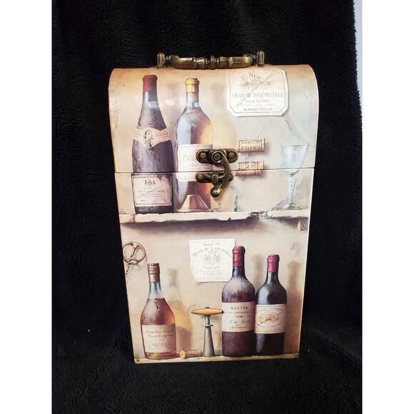 Wine Tote Two Bottle Holder/Gift Box by Fabrice de Villeneuve - Picture 1 of 7